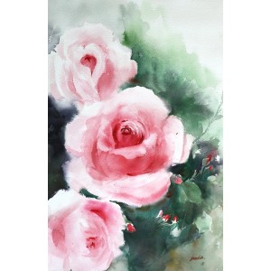 Sadia Arif, 14 x 20 Inch, Water Color on Paper,  Floral Painting, AC-SAD-007